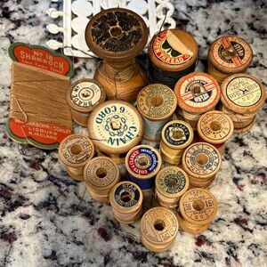 Vintage Wooden Thread Spools Collection